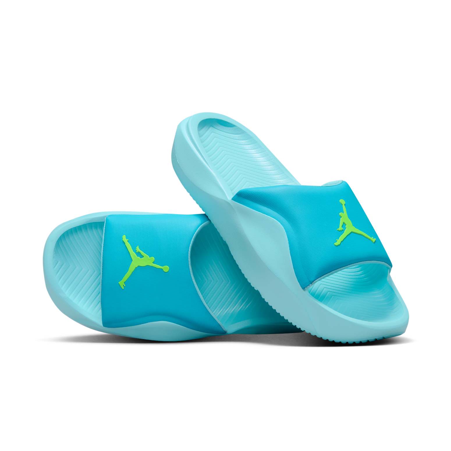 Шлепанцы Air Jordan Franchise Slides 'Chlorine Blue Copa Electric Green' — фото 3