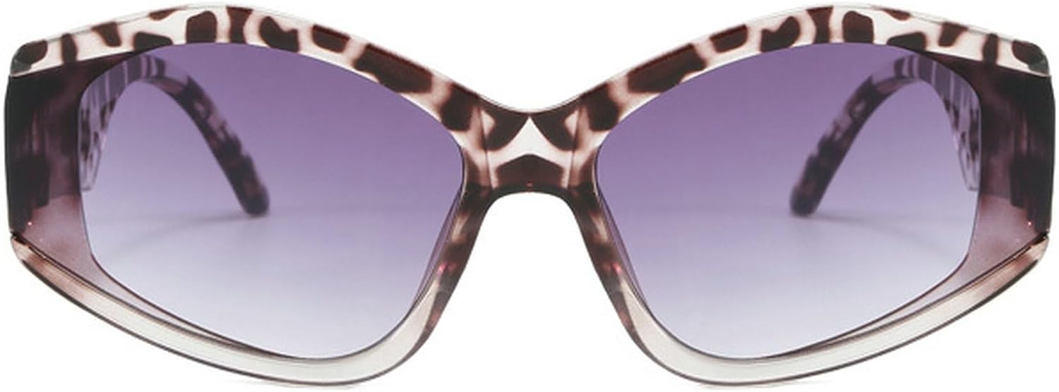 

Модные солнцезащитные очки «кошачий глаз» для женщин, большая оправа, градиентные солнцезащитные очки для мужчин, яркие модные солнцезащитные очки в полной оправе, защита от ультрафиолета UV400 mincl, Gray Leopard