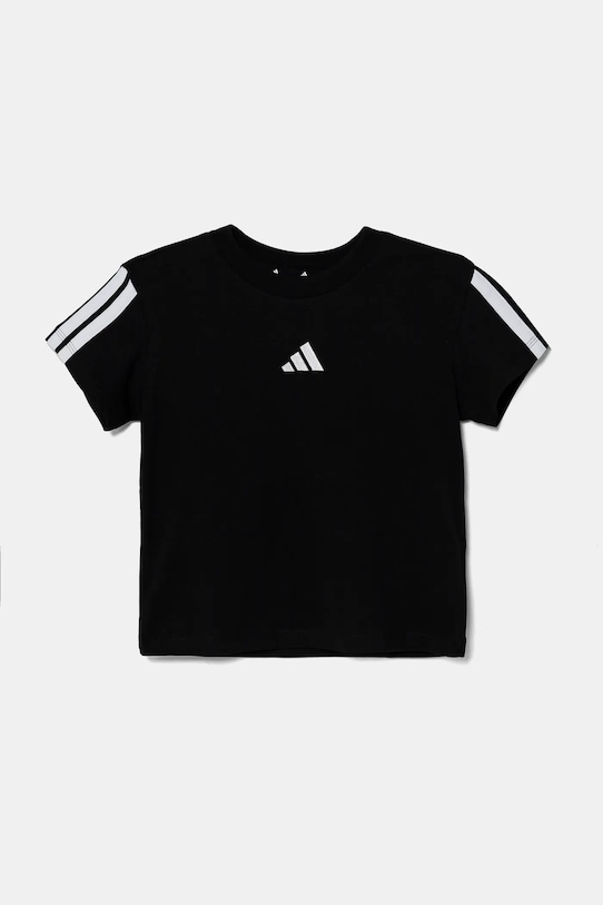 Детская хлопковая футболка Adidas, черный — фото 2