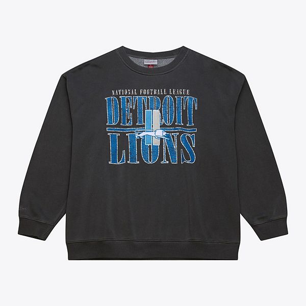 

Мужской черный свитшот Detroit Lions Downtown Crew с винтажным логотипом Mitchell & Ness