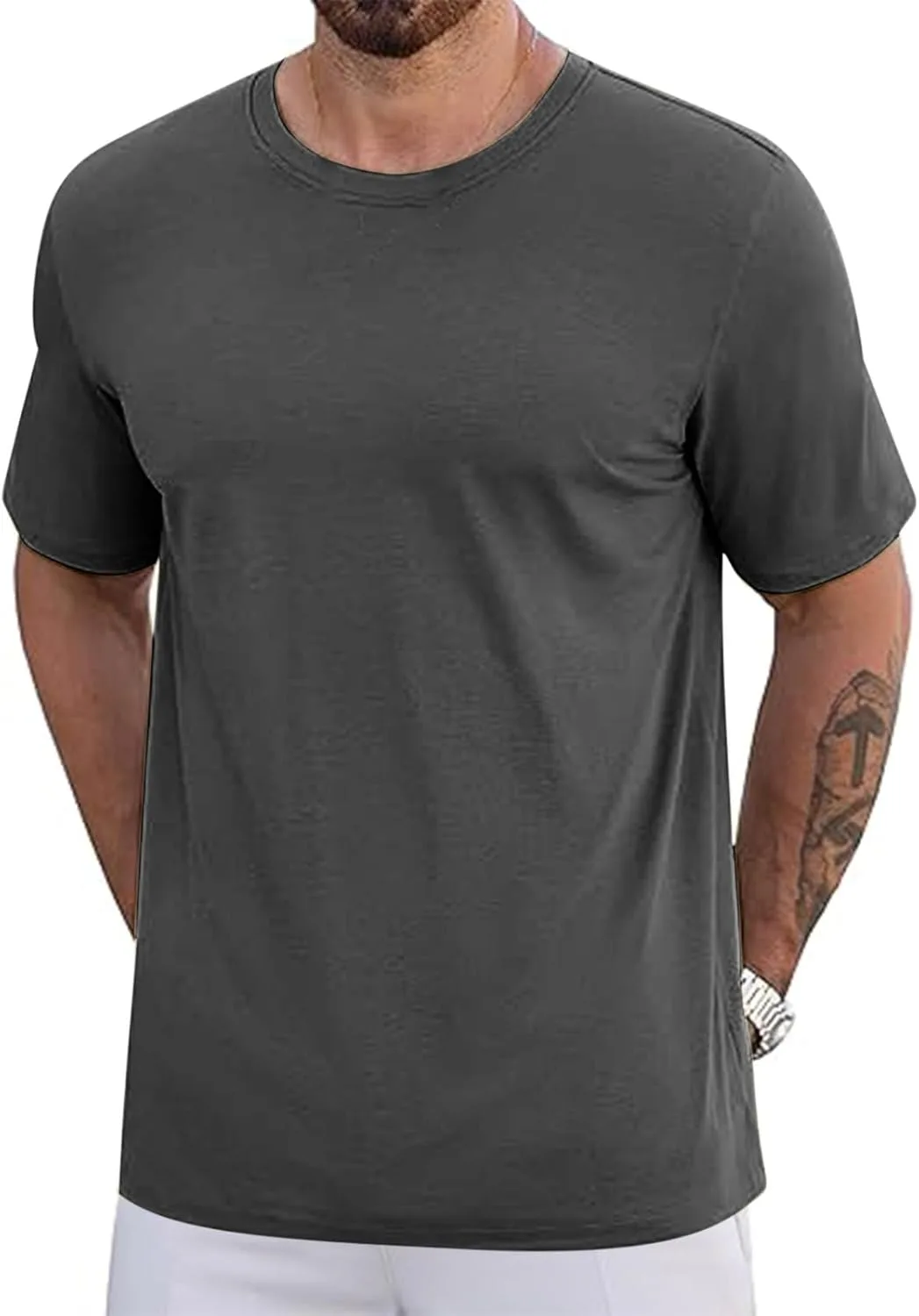 Мужская футболка Soft Cotton Crew Neck, Slim Fit, S-5XL — фото 2