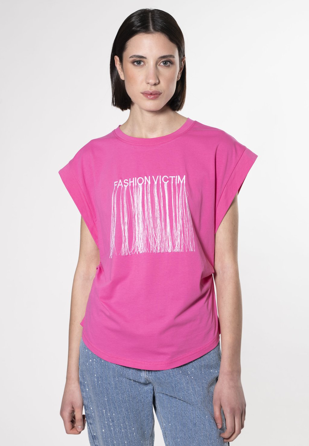 

Футболка с принтом FRINGED ARTWORK INFLUENCER, розовый