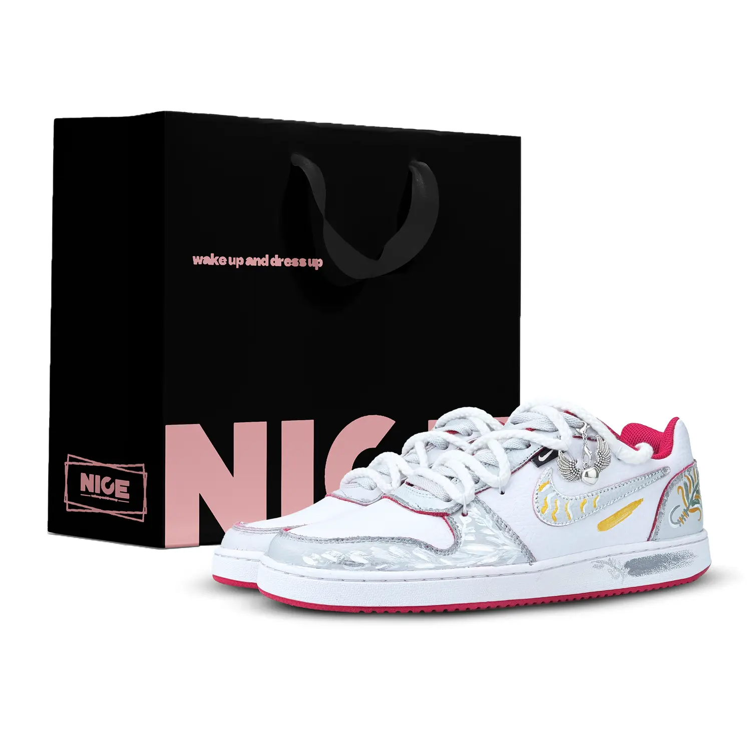 

Nike Низкие износостойкие кроссовки для скейтбординга EBERNON Silver Wing, серые, мужские