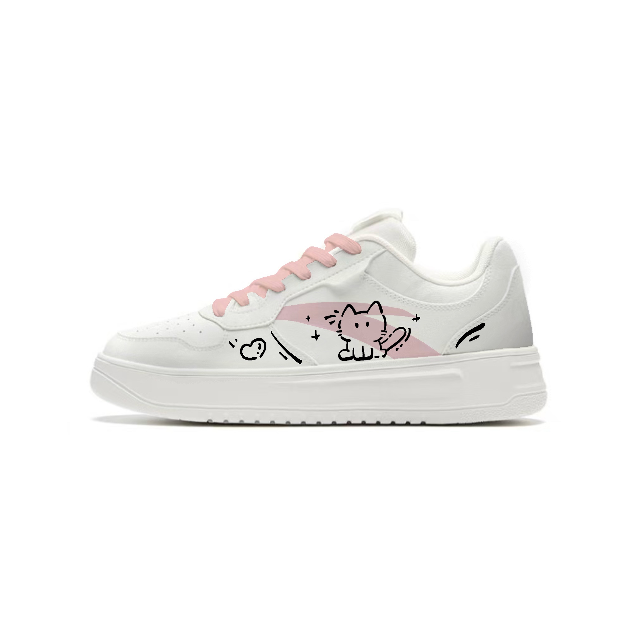 

Milk Candies Graffiti, Niche, Campus Style Couple, Cute Versatile, Shiro Shoes Удобные из искусственной кожи ANTA, белый