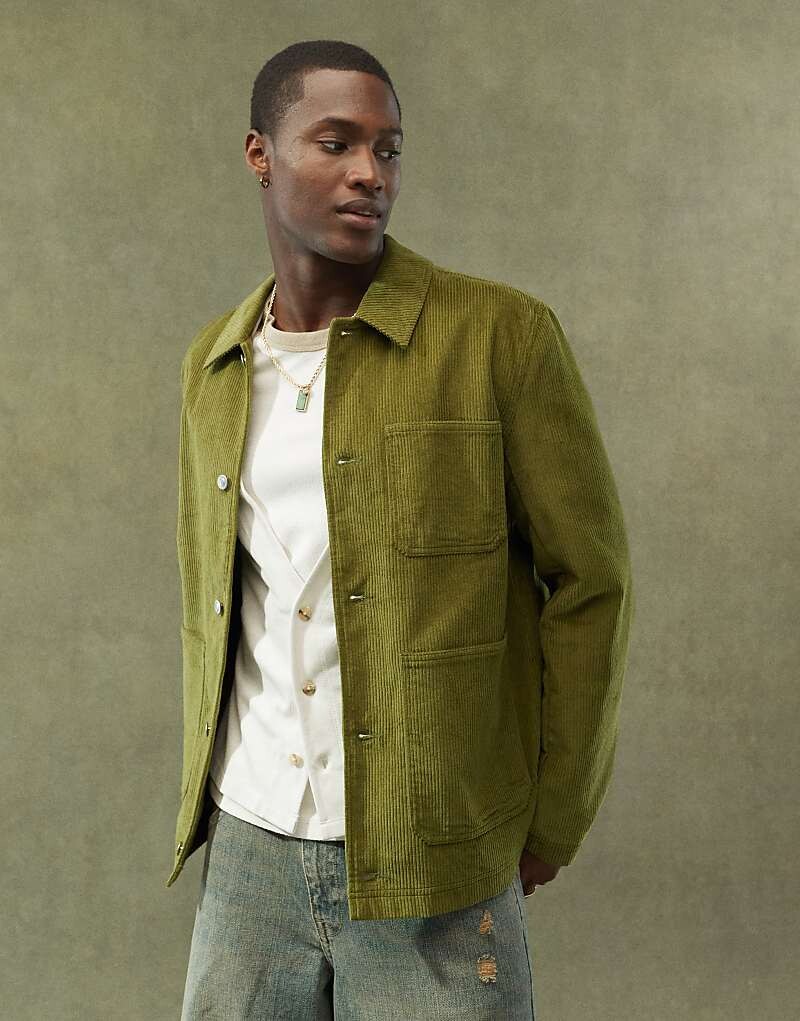 

ASOS DESIGN – зеленая вельветовая рабочая куртка, Зеленый, ASOS DESIGN – зеленая вельветовая рабочая куртка