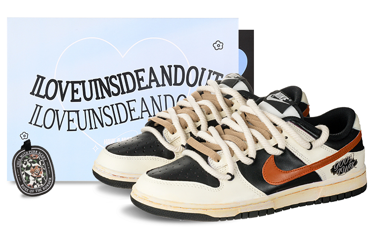 

Кроссовки Nike Dunk Skateboard Shoes Men Low-Top White Black/Orange