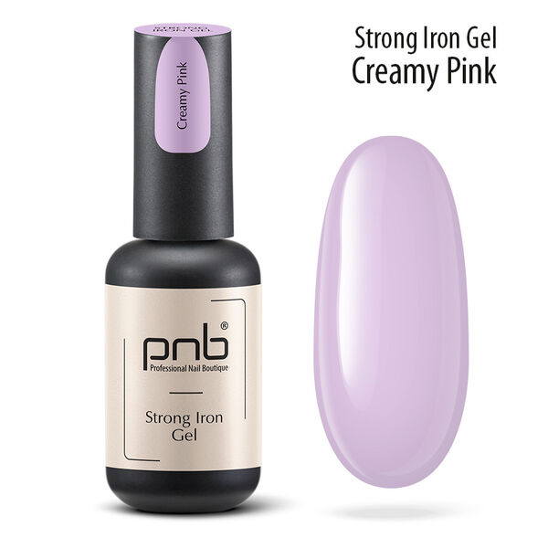 

Гель для моделирования ногтей УФ/LED кремово-розовый, 8 мл Pnb Strong iron gel, цвет creamy pink