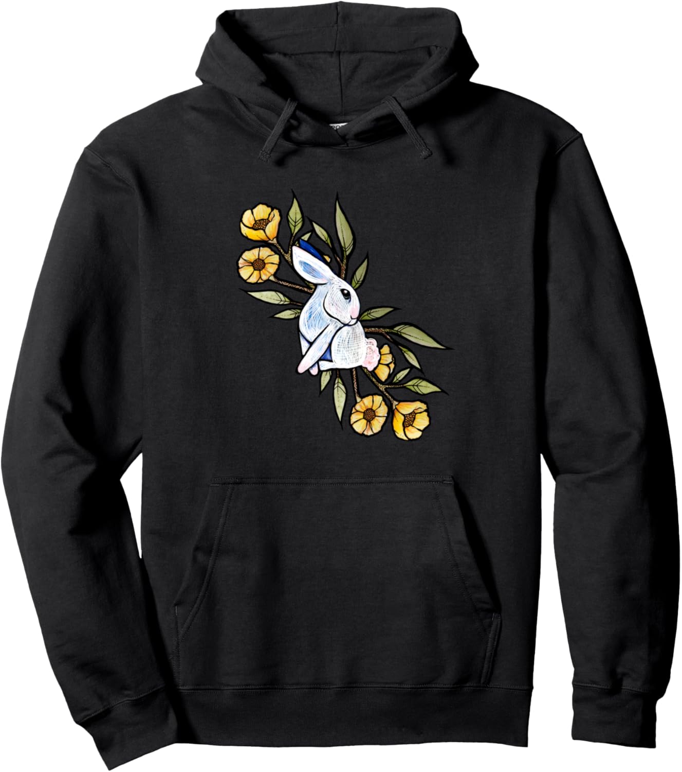 

Худи с цветочным рисунком кролика Rabbit Snugg, черный