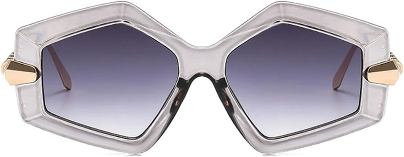 

Willochra — большие шестиугольные солнцезащитные очки для женщин и мужчин, модные, роскошные, дизайнерские, винтажные, панк, сексуальные, в крупной оправе, C5