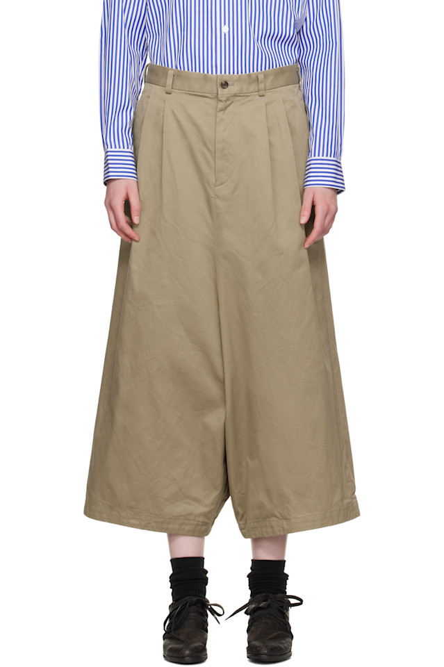 

Хлопковые брюки из твила с эффектом garment washed Comme Des Garçons Comme Des Garçons, хаки