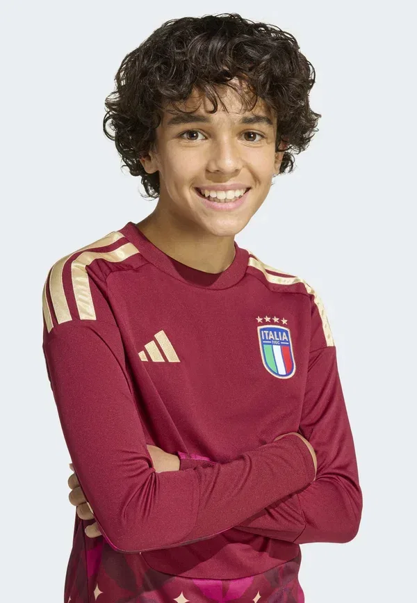 Футболка вратарская Adidas Performance Italy 26 home long sleeve, бордовая — фото 4