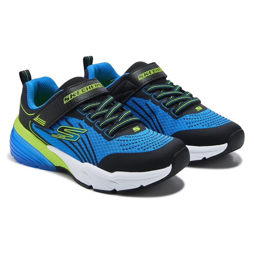 

Детские кроссовки термофлюкс для маленьких и больших детей Skechers, blue/black/lime wide