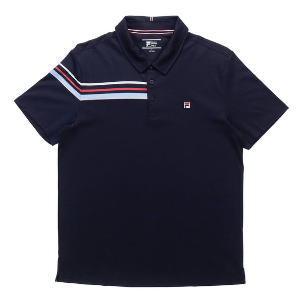 

Футболка contrast colors stripessport casual short sleeve poloshirt men s blue Fila, синий