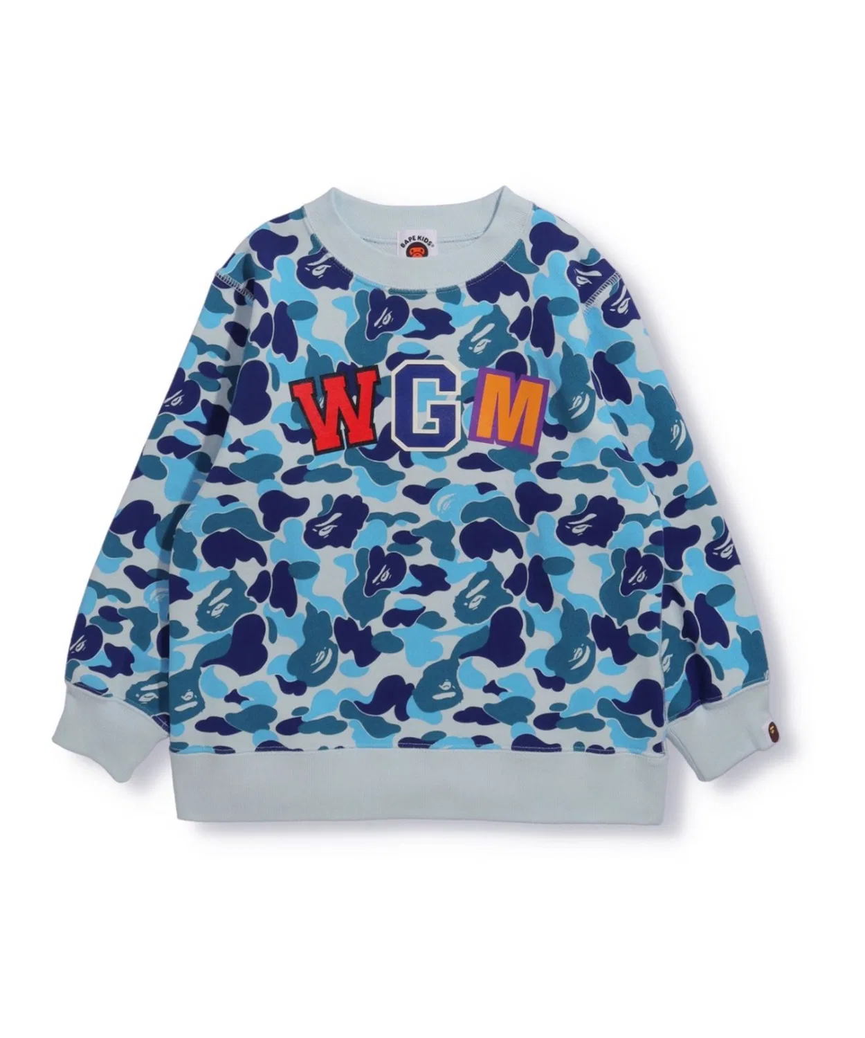 Свитшот с камуфляжем A Bathing Ape длинный рукав синий