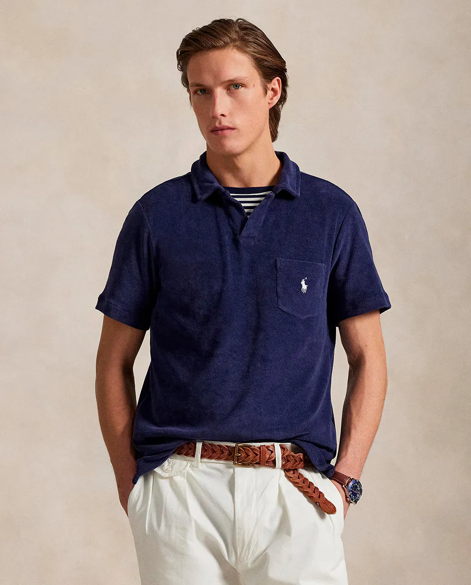 

Мужская рубашка-поло из хлопка, стандартного кроя Polo Ralph Lauren, темно-синий