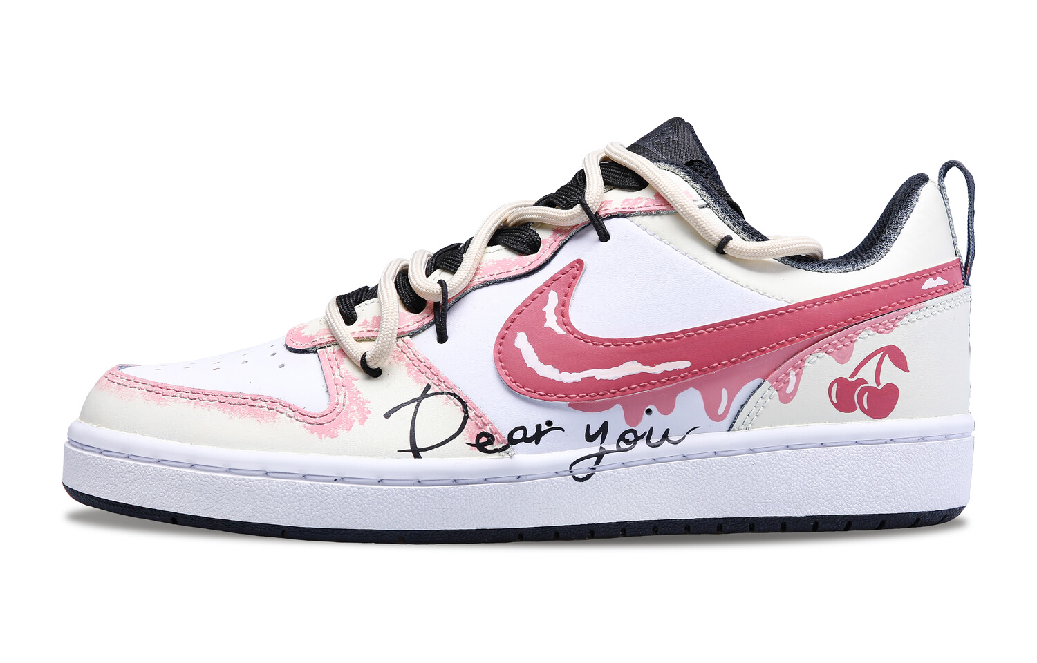 

Кроссовки Nike Court Borough Skateboarding Shoes Women's Low-top Beige/pink, бежевый