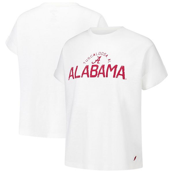 

Женская белая футболка Alabama Crimson Tide с закатанными рукавами League Collegiate Wear, Белый, Женская белая футболка Alabama Crimson Tide с закатанными рукавами League Collegiate Wear