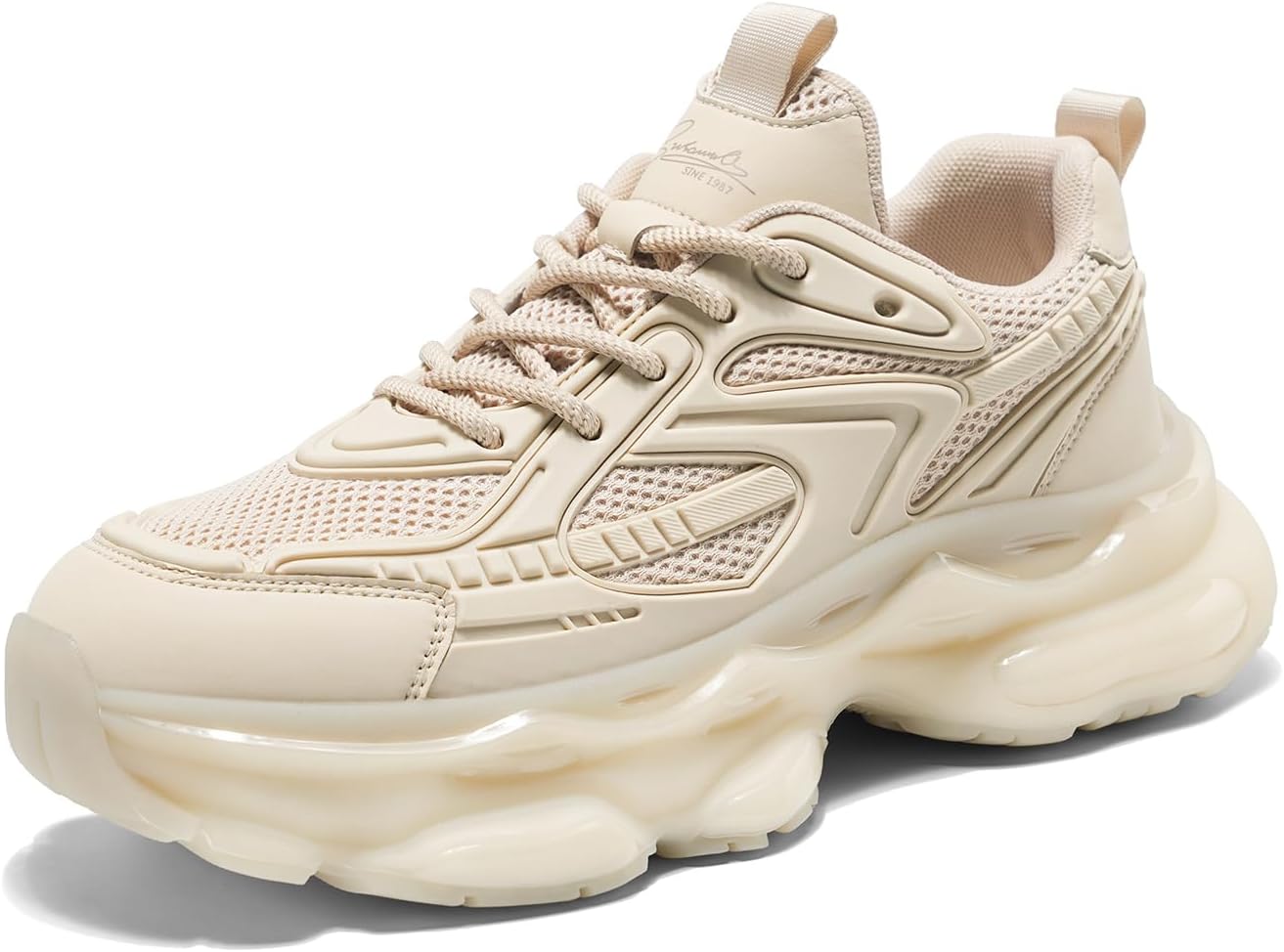 

Повседневные спортивные кроссовки YCMM для мужчин, с шнуровкой, на массивной платформе, дэдовые кроссовки, дышащая сетка, удобные, с нескользящей подошвой для работы и тренировок, хаки