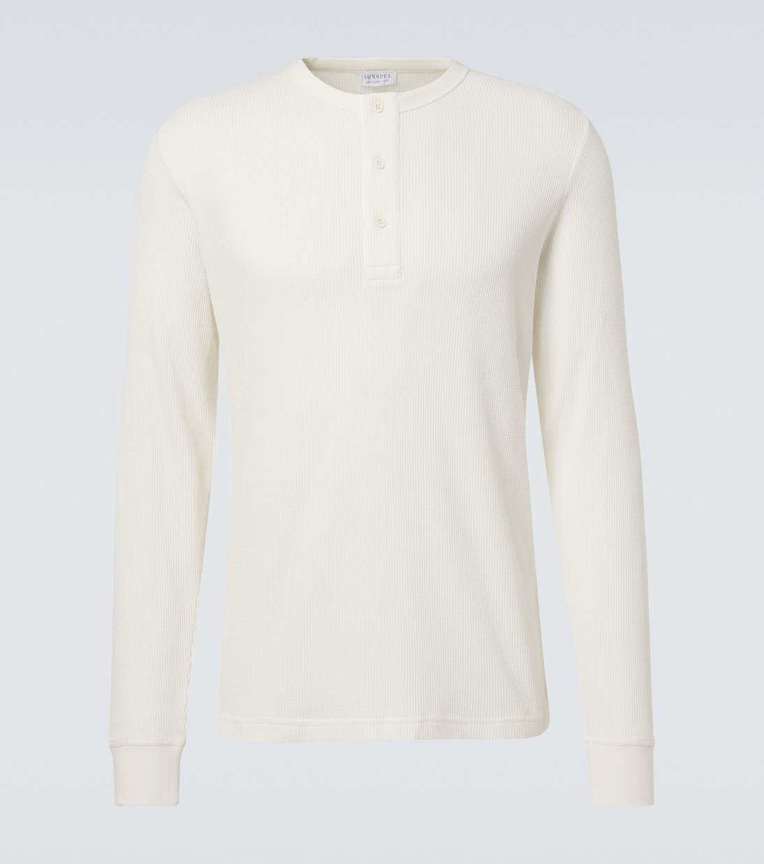 

Хлопковая рубашка Henley Sunspel, экрю