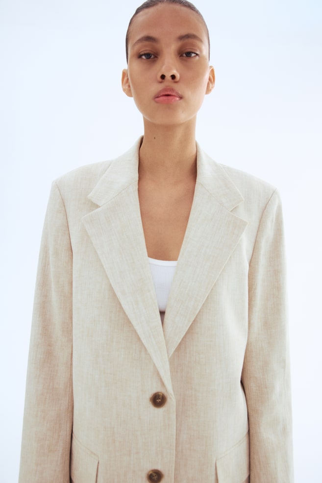 

Блейзер из льняной смеси H&M, бежевый