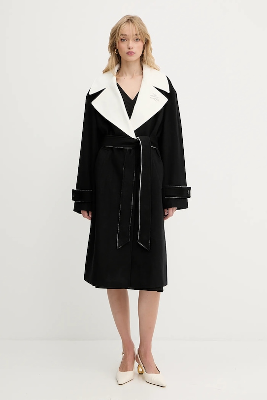 

Шерстяное пальто Karl Lagerfeld, черный