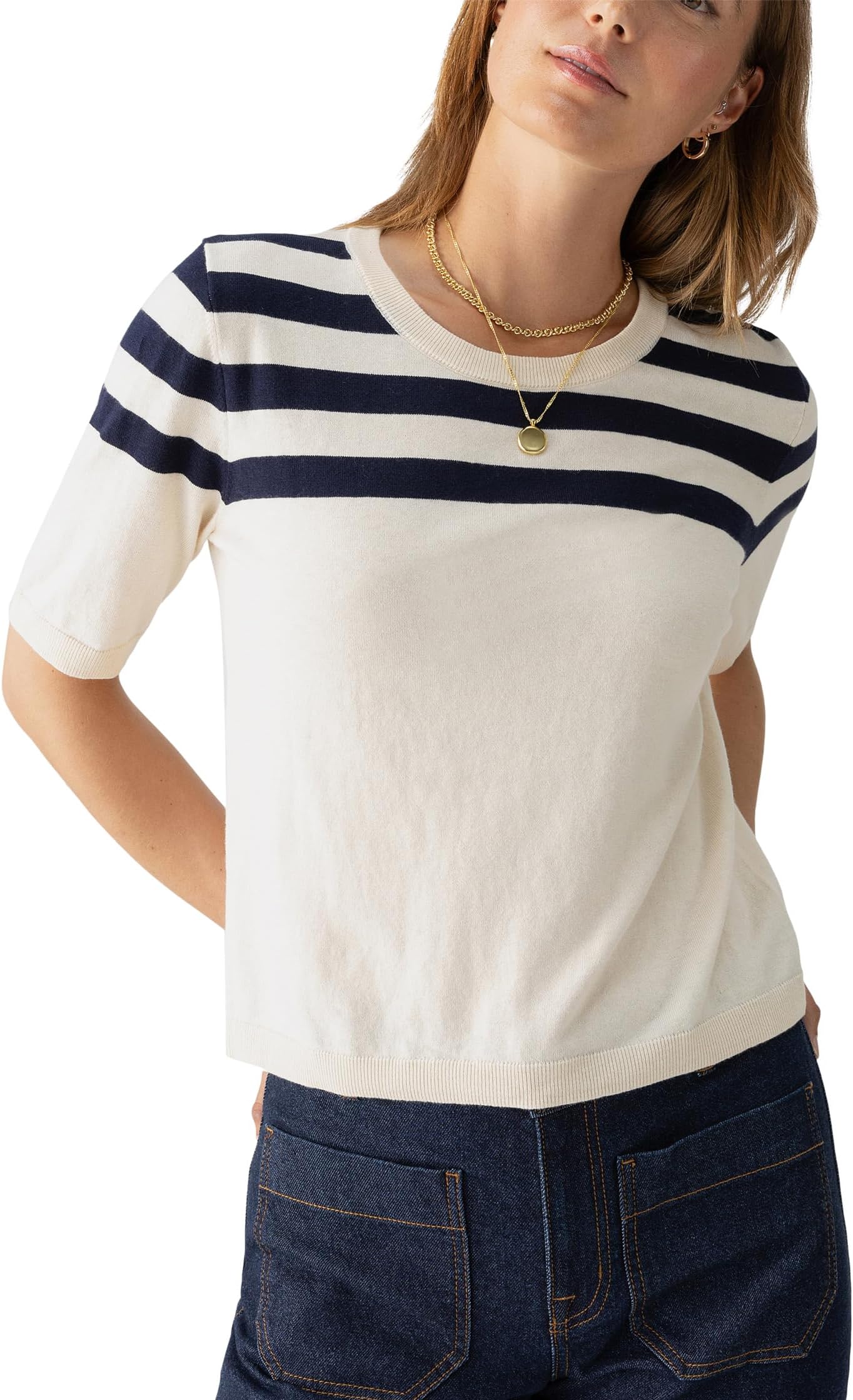 

Свитер Sanctuary Long Weekend Sweater Tee, цвет Toasted/Navy Stripe