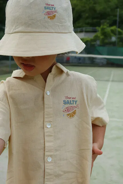 Рубашка льняная FRANZEN SS LINEN SHIRT Konges Sløjd, бежевый