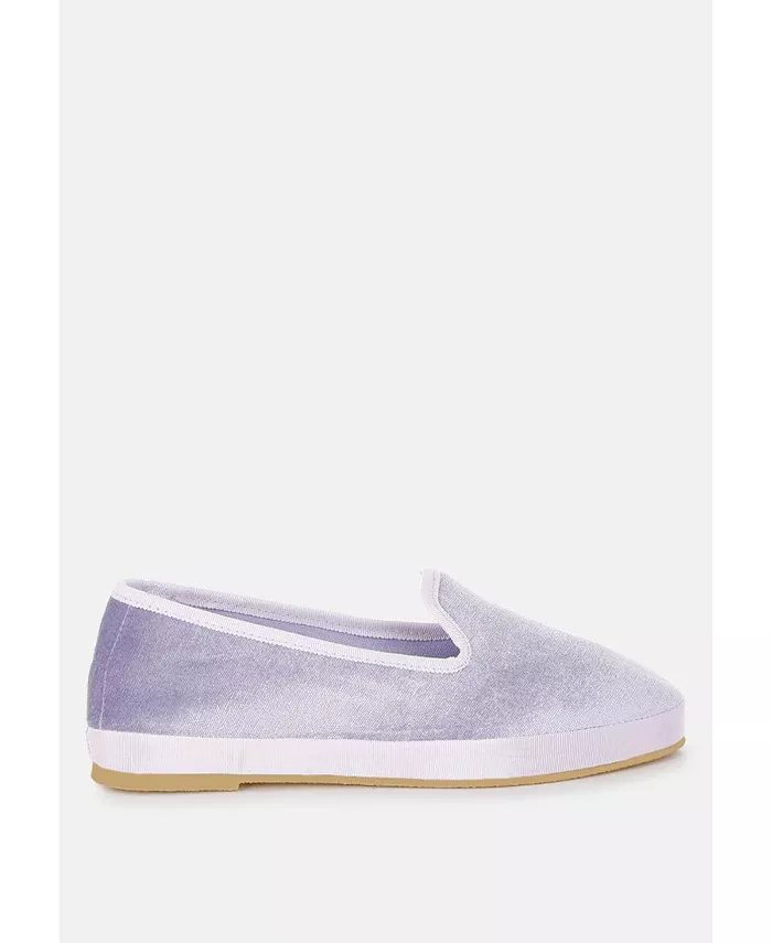 Saba Velvet Round Toe Slip-On Loafers для женщин London Rag, фиолетовый — фото 2