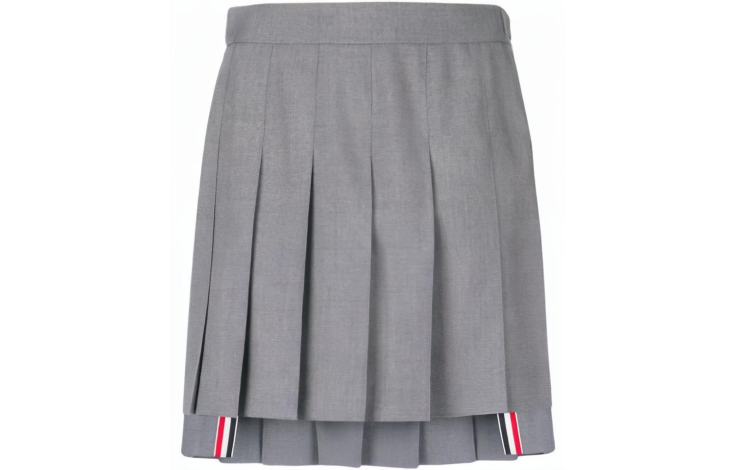 

Кожаная короткая юбка летняя женская gray THOM BROWNE
