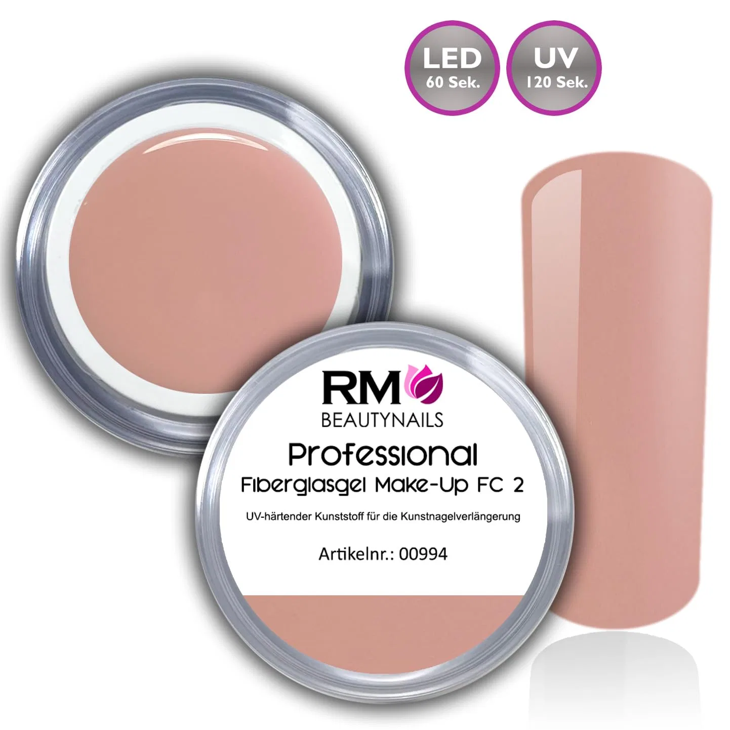 Моделирующий УФ-гель для наращивания ногтей FC2 Beige Nude от Fibreglass Make-Up Rm Beautynails — фото 2