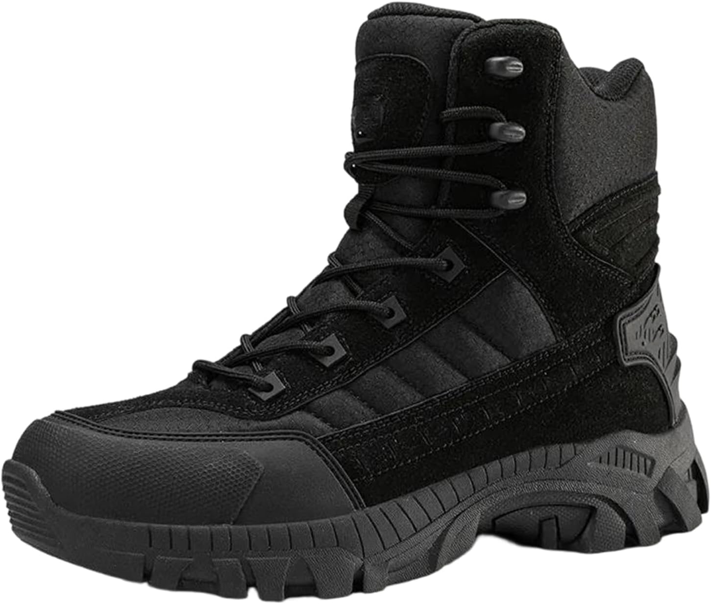 

Мужские водонепроницаемые высокие трекинговые ботинки Alloaone с противоскользящей подошвой для бега, походов и альпинизма, черный