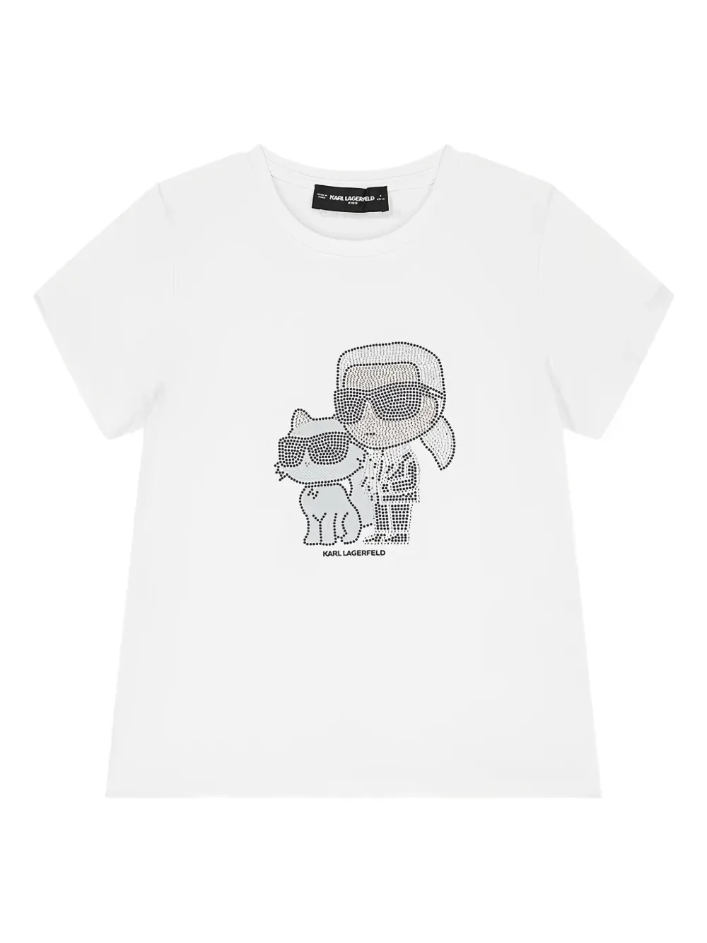 Футболка со стразами KARL LAGERFELD KIDS, белый