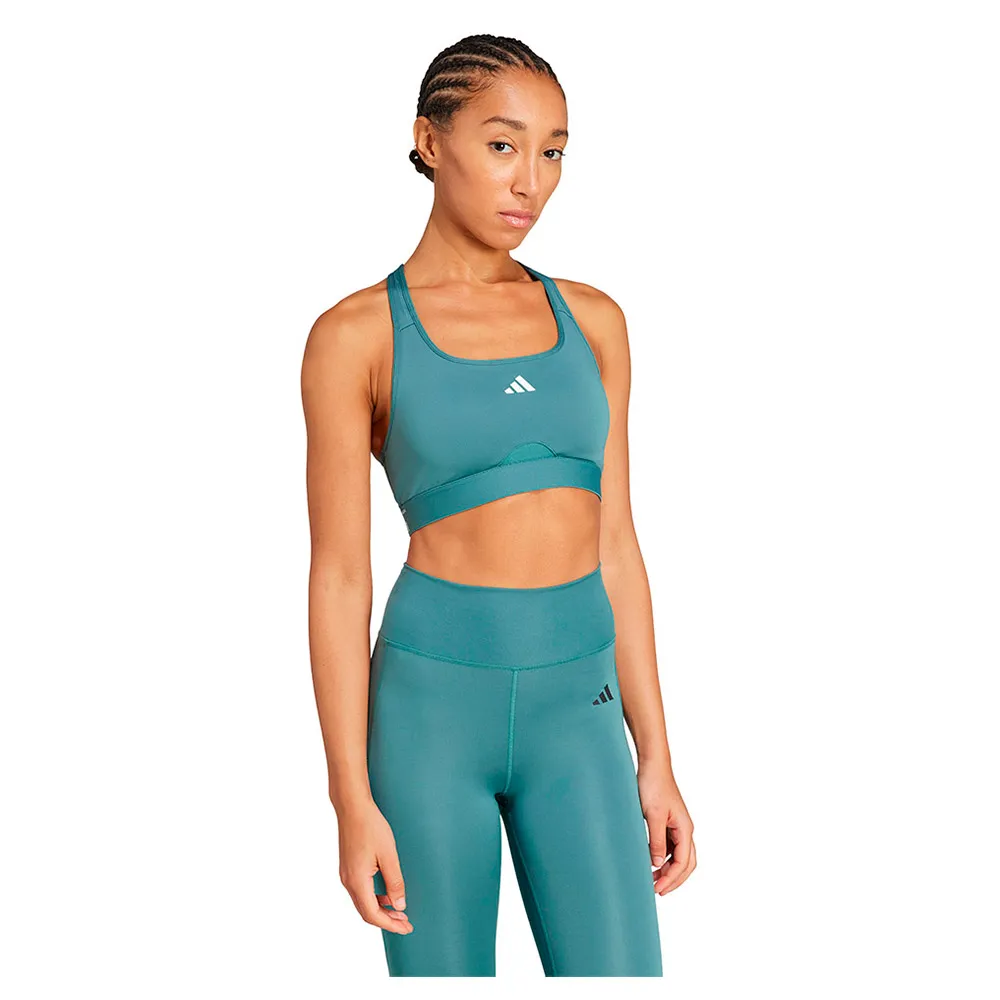 

Спортивный бюстгальтер adidas Powerreact Training Medium Impact Sports Bra, синий