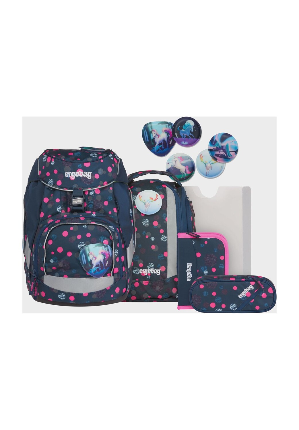 

Набор школьных рюкзаков PhantBärsiewelt, Reflex Glow Edition, 6 шт ergobag, цвет Blau Pink