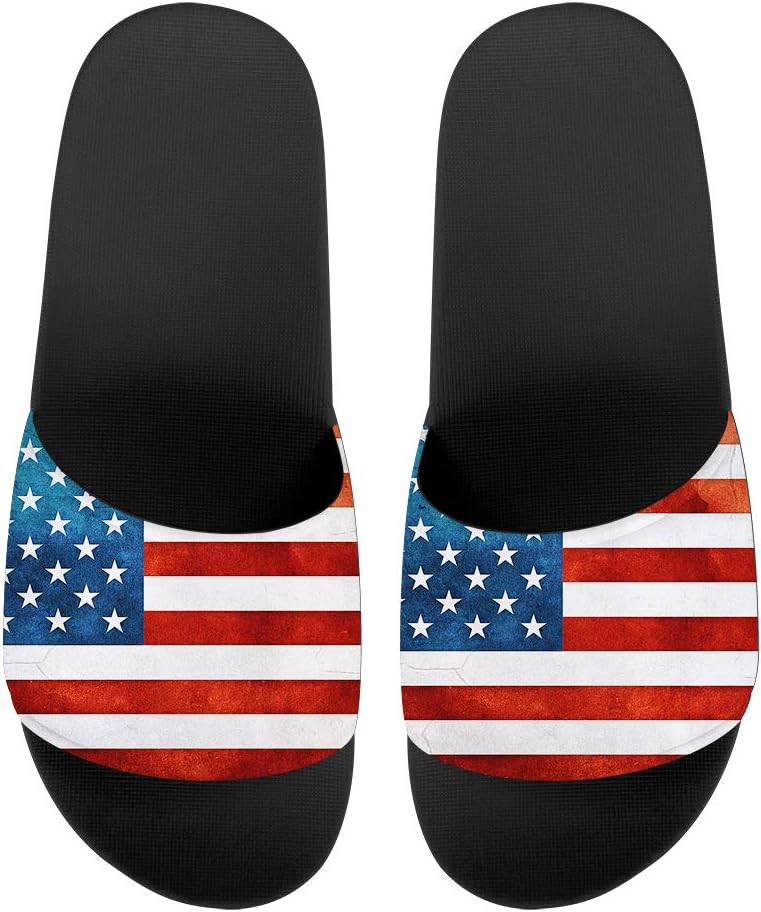 

Слайды-сандалии JEOCODY, удобные домашние тапочки с противоскользящей подошвой, для ванной, душа, пляжа и бассейна, шлепанцы для пар, American Flag