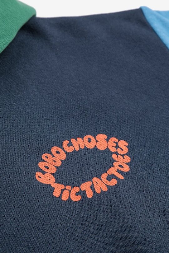Детская хлопковая толстовка Tic Tac Toe Bobo Choses, темно-синий — фото 3