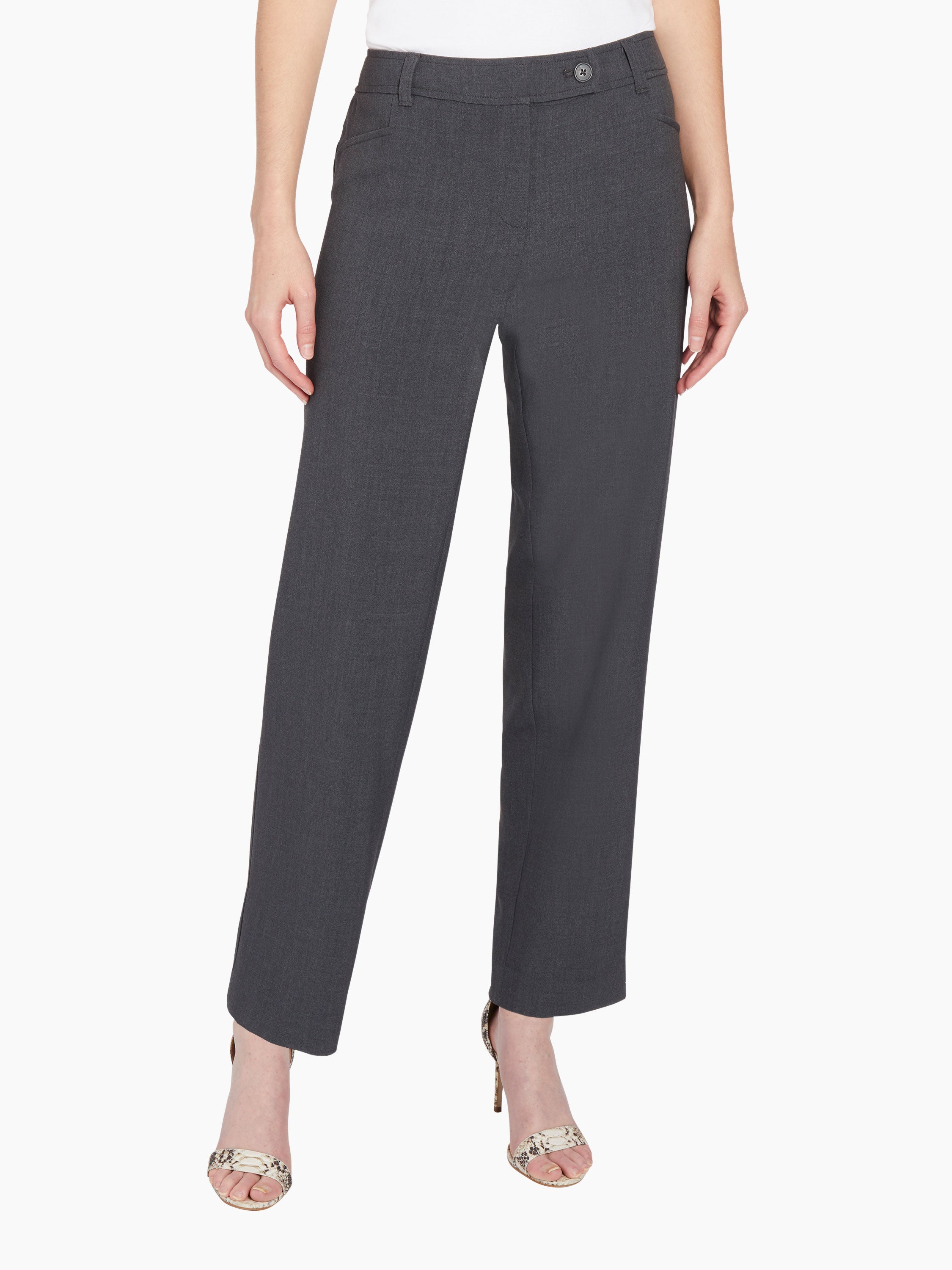 

Брюки Bi-Stretch прямого покроя Jones New York, цвет grey flannel