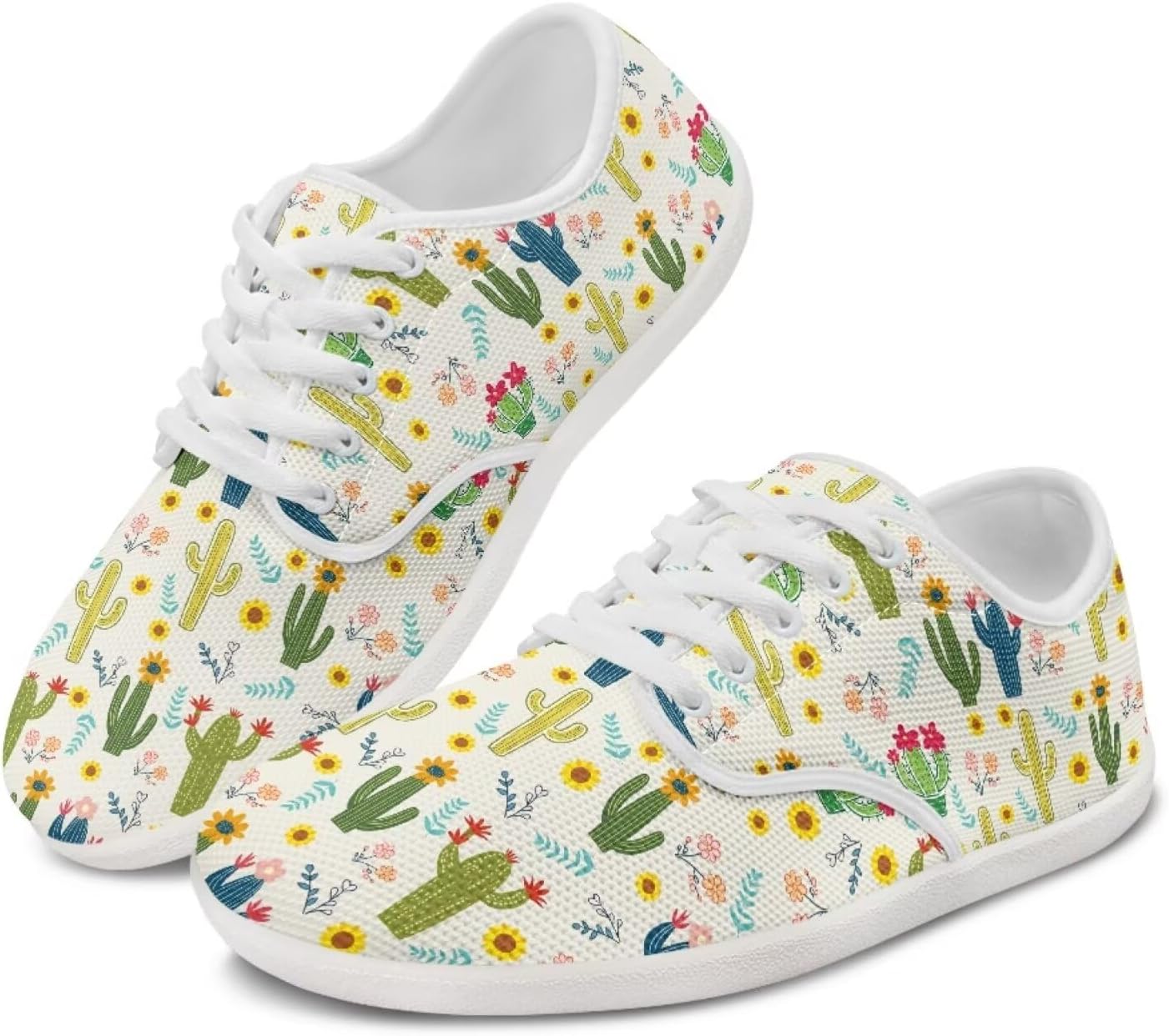 

Кроссовки Forchrinse с принтом подсолнухов и неба, женские и мужские, с широким носком, для походов и трекинга, нескользящие, Cactus