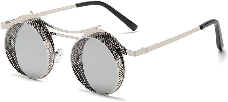 

Солнцезащитные очки в стиле стимпанк и ретро для мужчин и женщин, с металлической полой оправой, модные солнцезащитные очки для активного отдыха, защита от ультрафиолета UV400 WNCKSQ, A06 Silver
