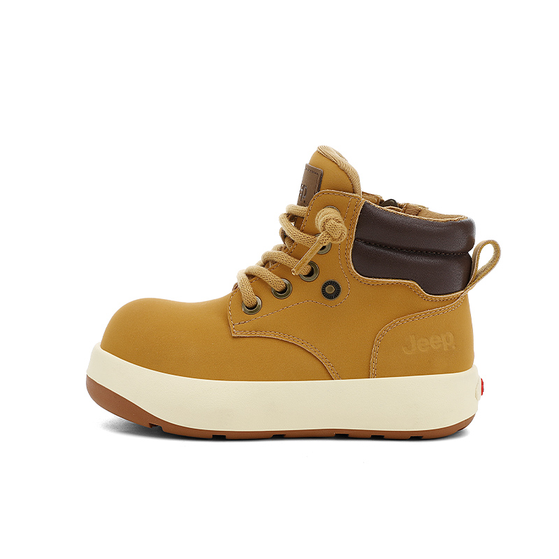 

Synthetic Leather Anti Kick, Abrasion Resistant, Waterproof низкие кожаные ботинки для детей подростков Jeep, коричневый