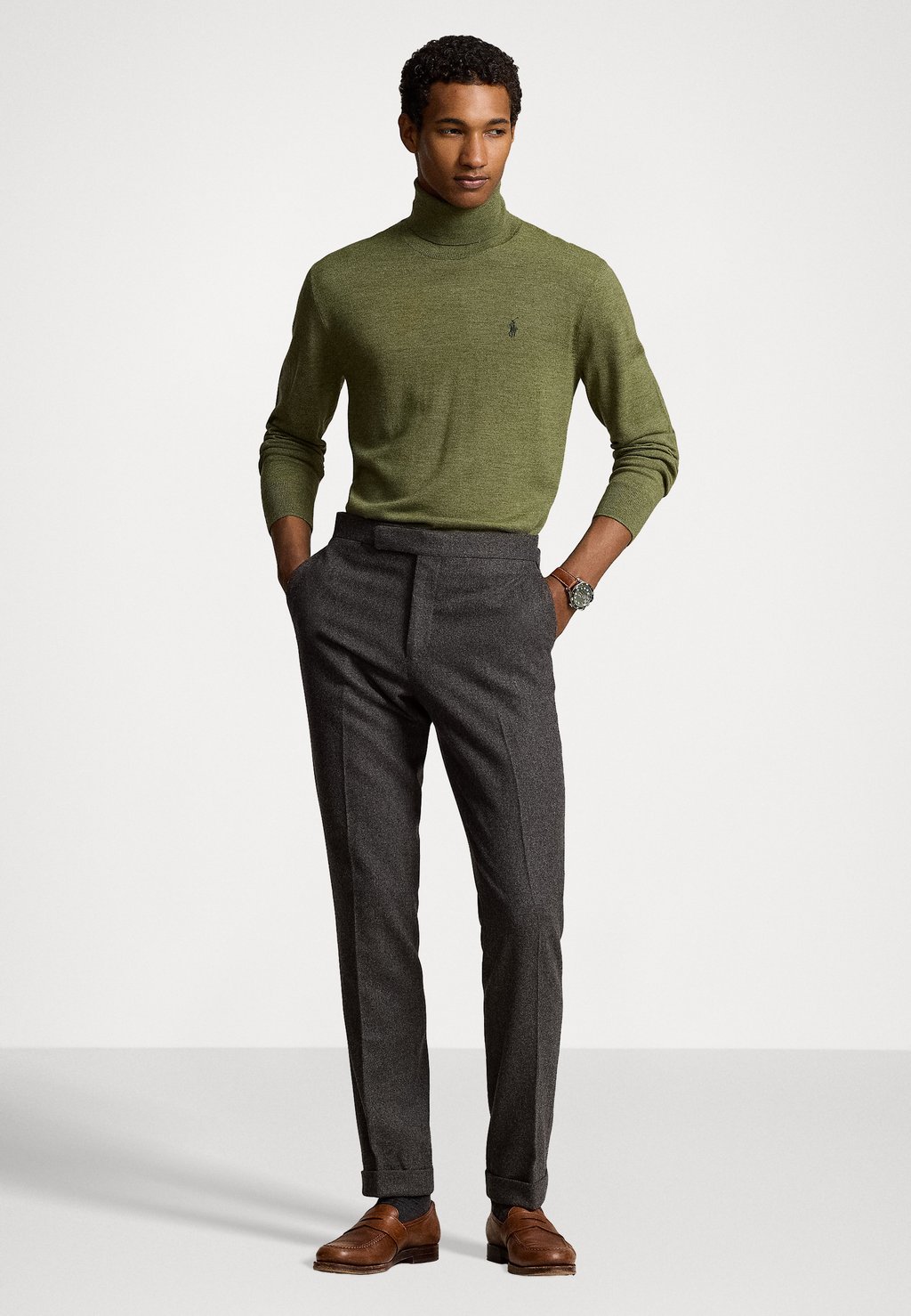 

Вязаный свитер WASHABLE WOOL TURTLENECK SWEATER Ralph Lauren, оливковый