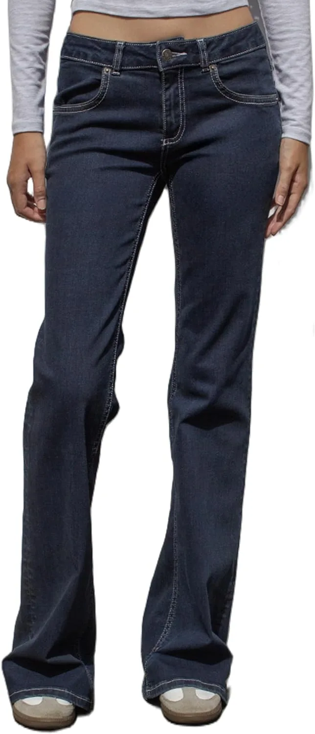 

Mxiqqpltky низкие джинсы-клеш для женщин Y2k