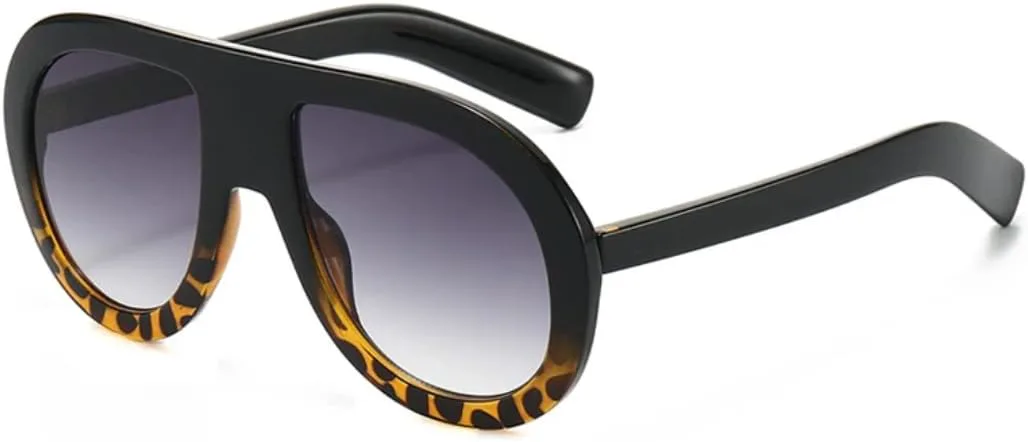 

Мужские солнцезащитные очки с градиентным покрытием UV400, модные, с леопардовым принтом, сине-желтые, женские, в тренде, в стиле панк HHZZYVY, Black Leopard Gray