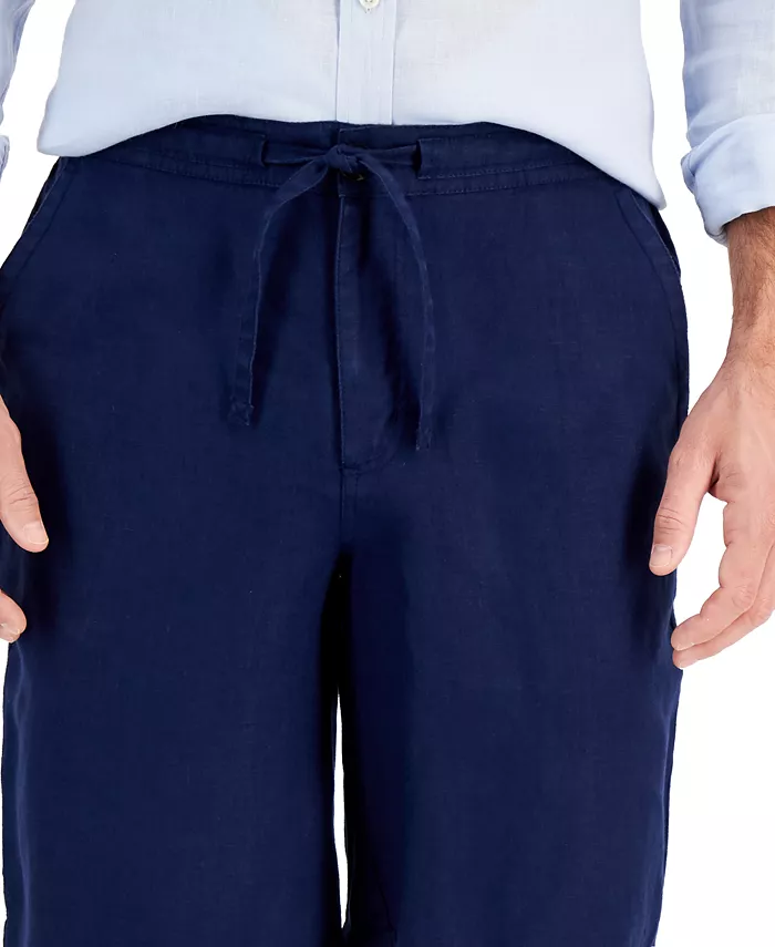 

Мужские шорты на завязках из 100% льна Club Room, синий