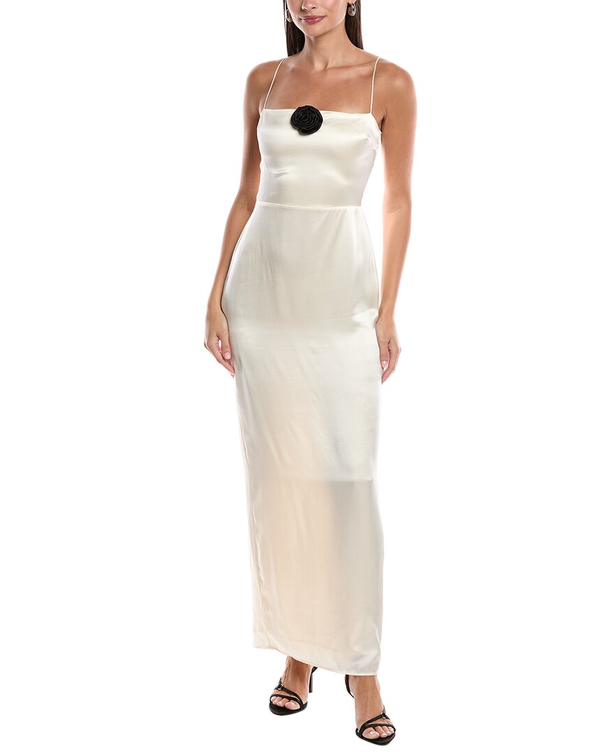 

O P T Isa Шелковое макси-платье OPT, белый