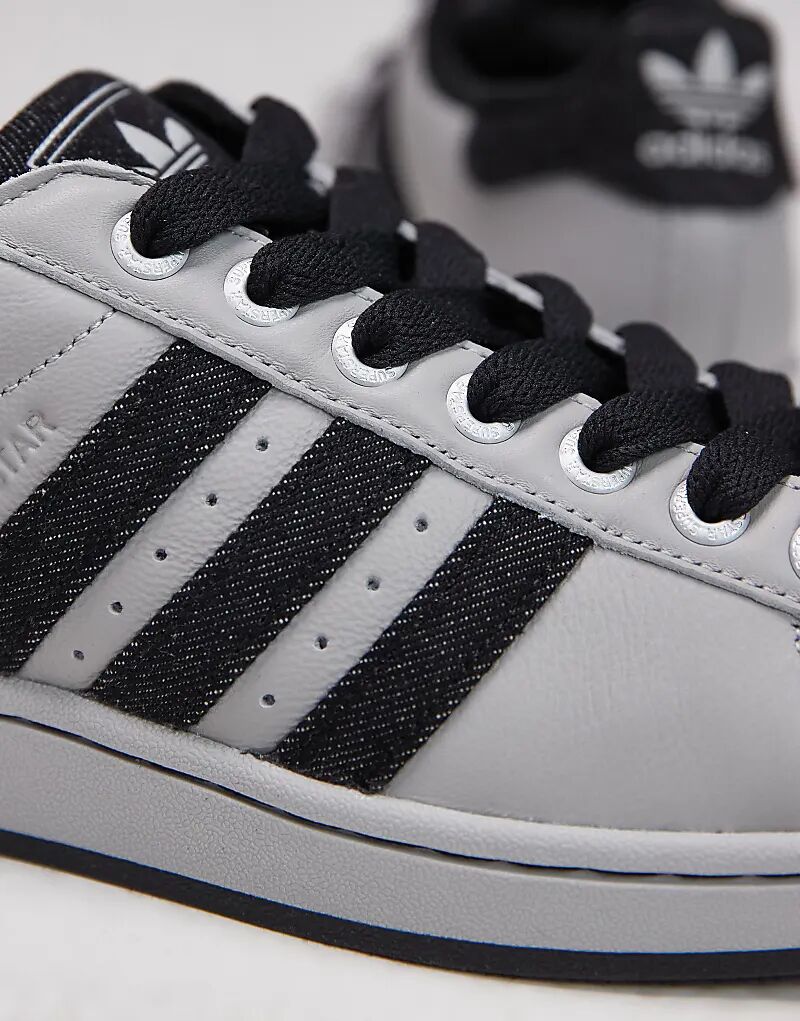 Кроссовки adidas Originals Superstar II из серого и черного денима — фото 4