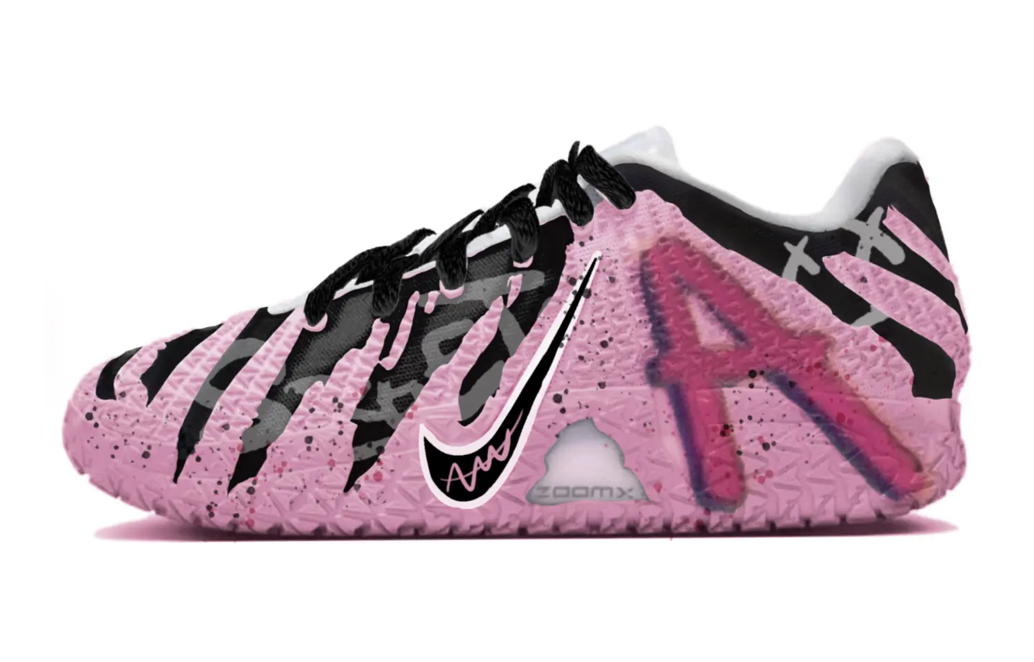 

Nike Кроссовки баскетбольные Ja Morant 3 Pink A Fantasy Cushioning, Wear Resistant низкие мужские розовые черные