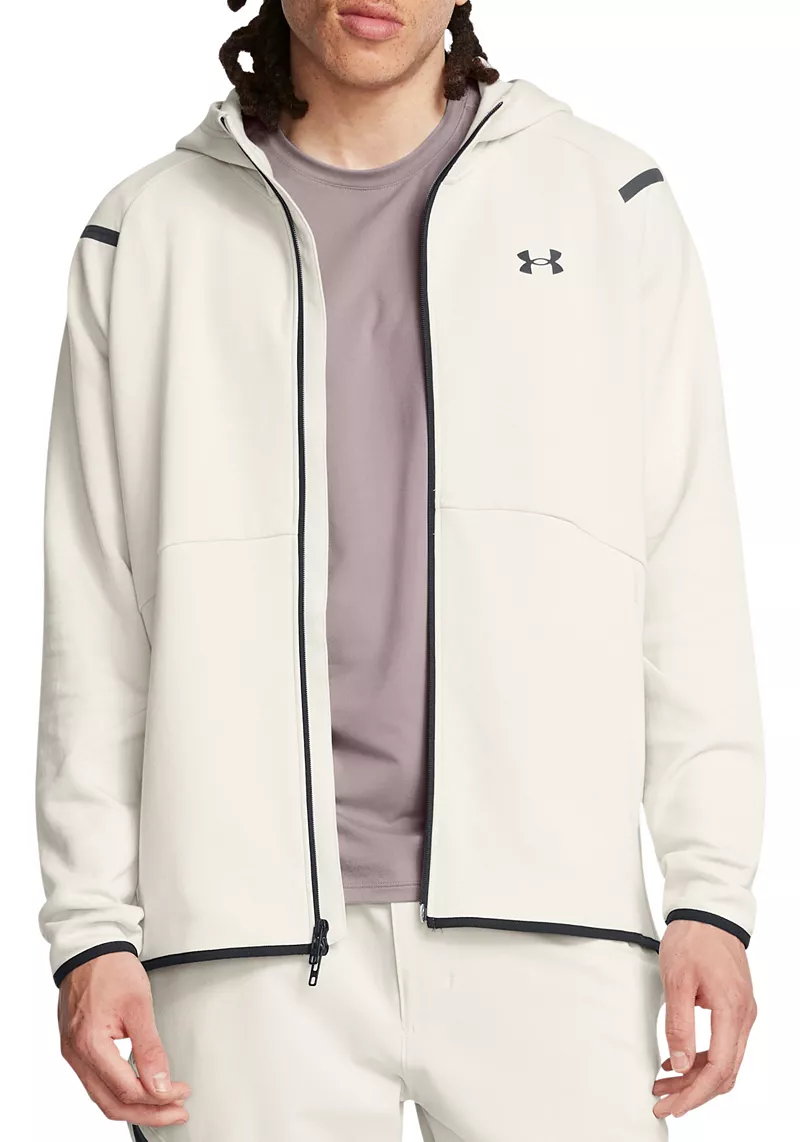 

Мужская толстовка с молнией во всю длину Under Armour из флиса Unstoppable, цвет Summit White/Black