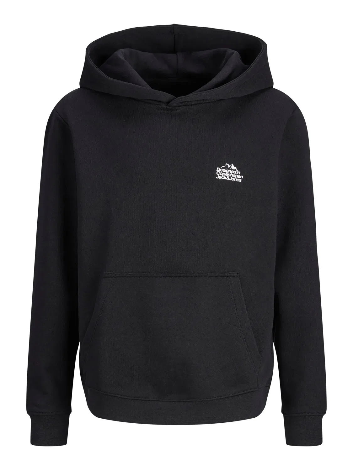 Капюшон толстовка, хлопок, JACK & JONES Junior, черный
