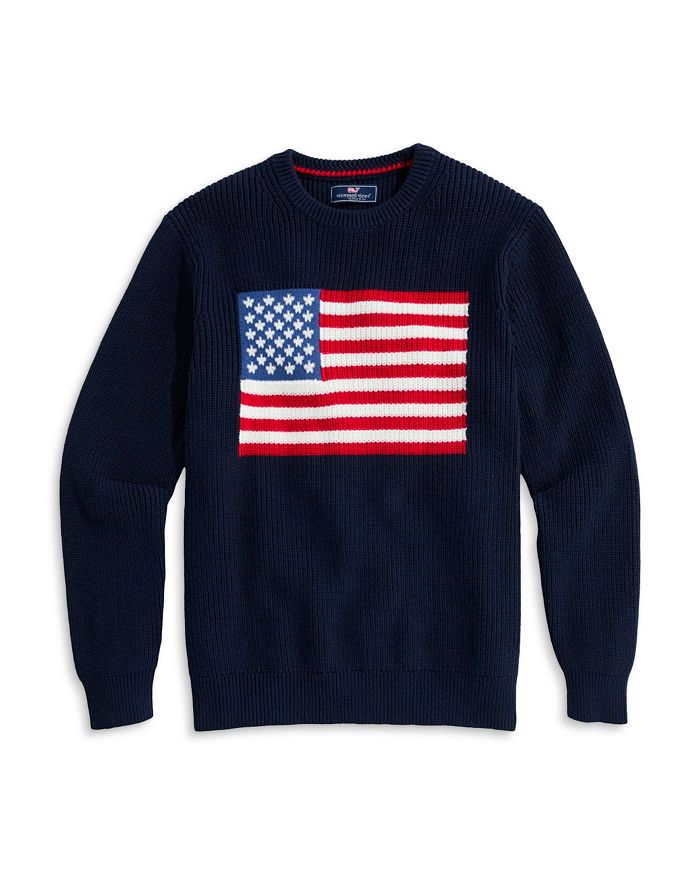 

Свитер с американским флагом из хлопка Vineyard Vines, синий